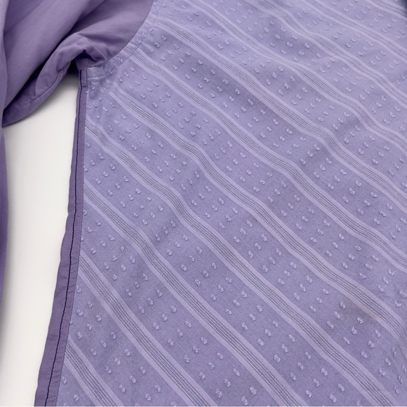 Angelino Men’s Dress Shirt 18 Lavender Cross Embroidery Button Front Cotton - Picture 6 of 15